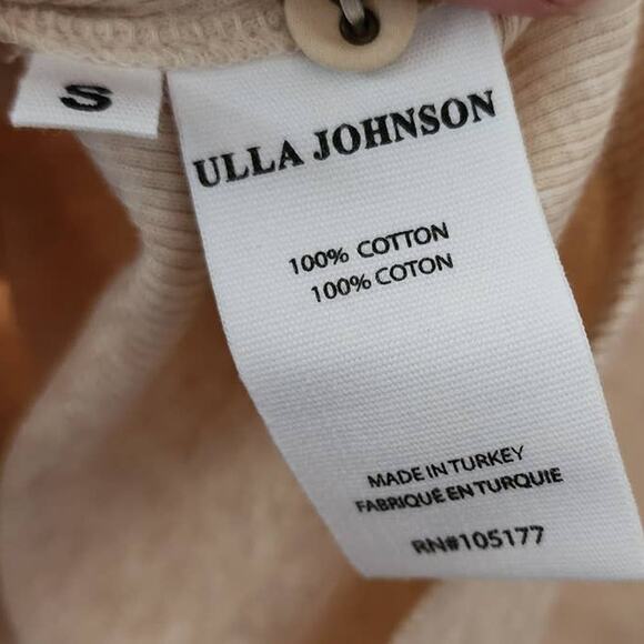 Ulla Johnson Joanne Poplin Sleeve Rib Knit Top Ribbed Jersey Oatmeal Beige - Picture 10 of 14